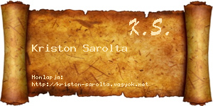 Kriston Sarolta névjegykártya